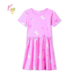 Dívčí šaty kr.r. Kugo SS3585 s motýly fialové